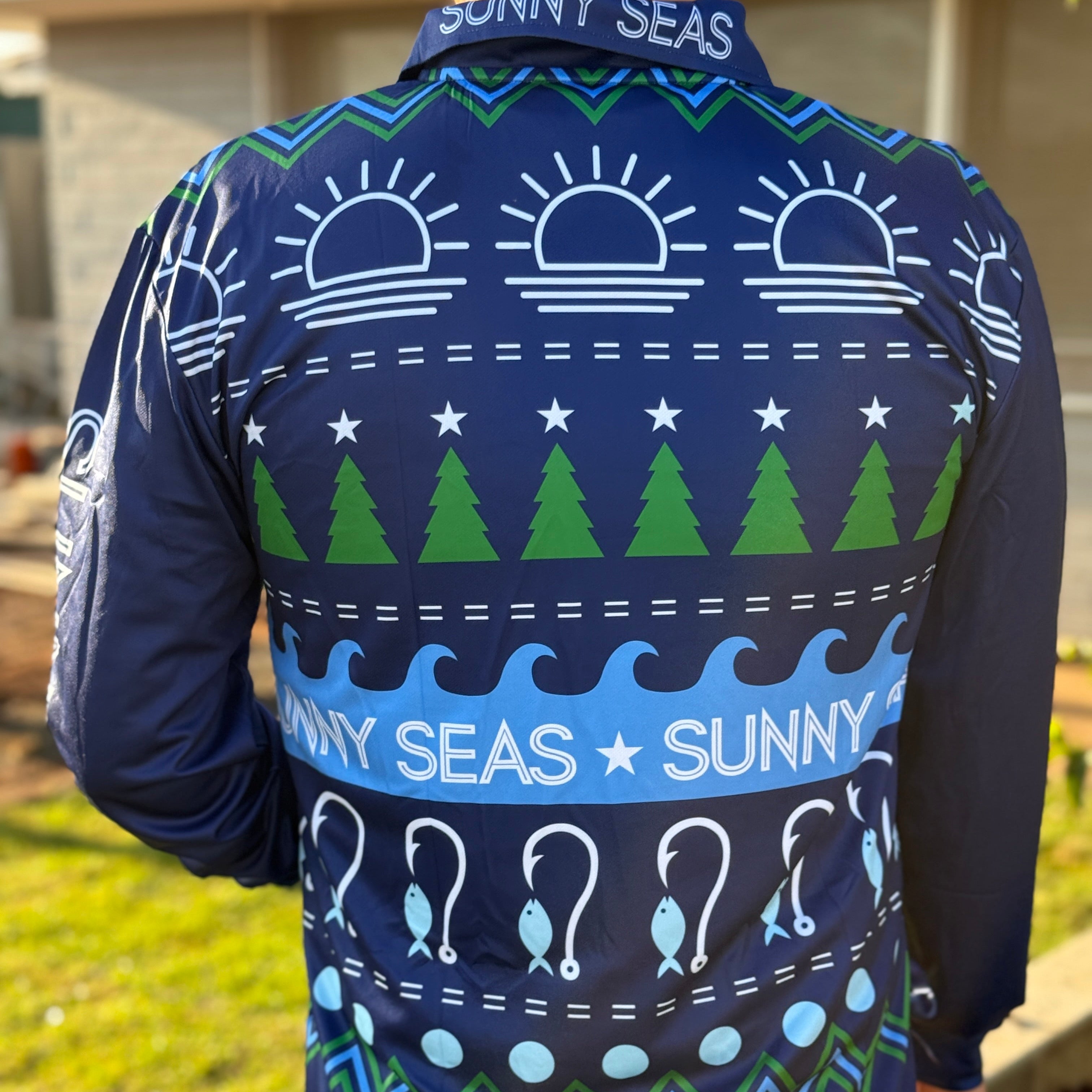 Blue Christmas Sweater Adventure Shirt