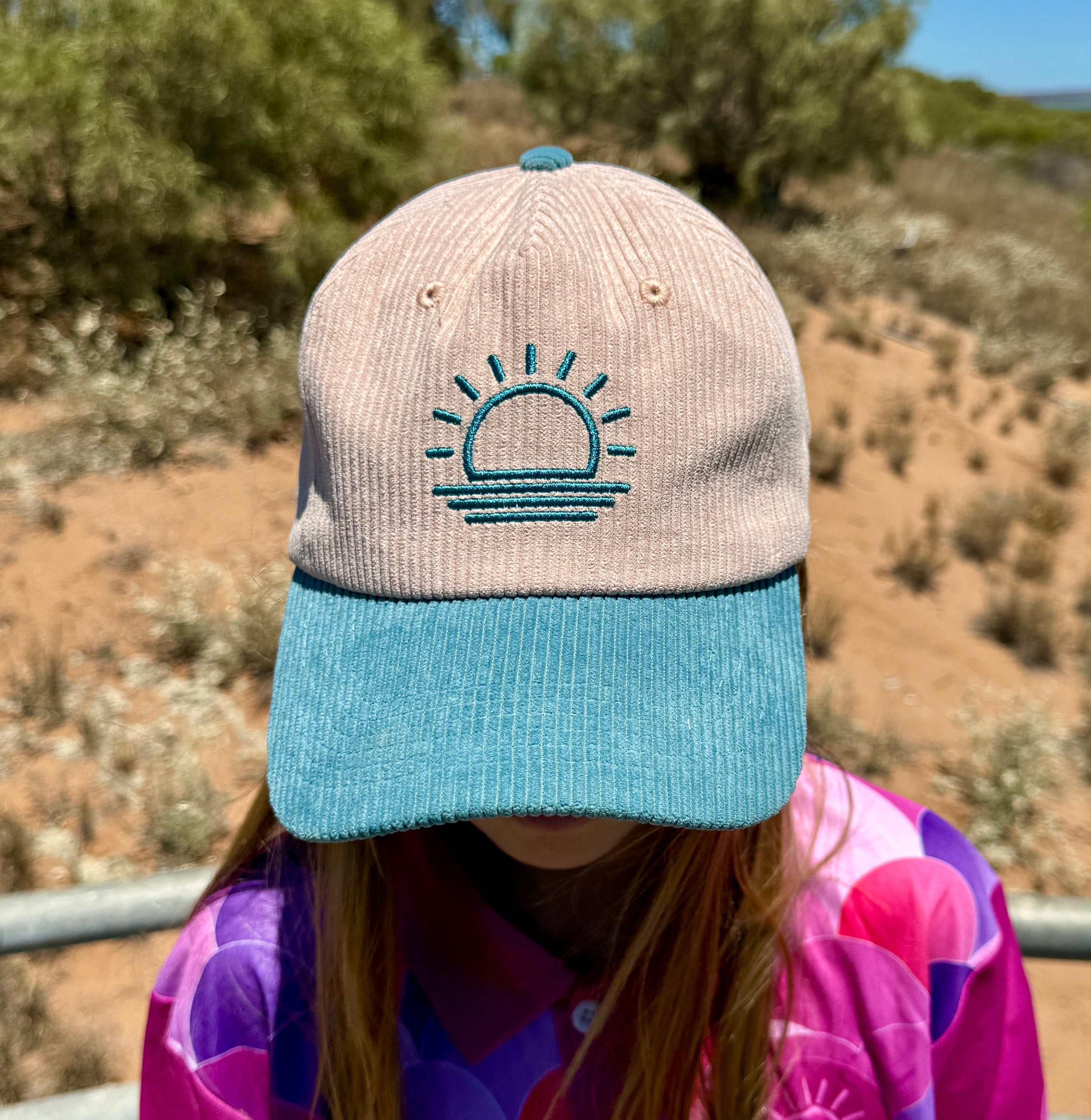 Ocean Blue Corduroy Caps