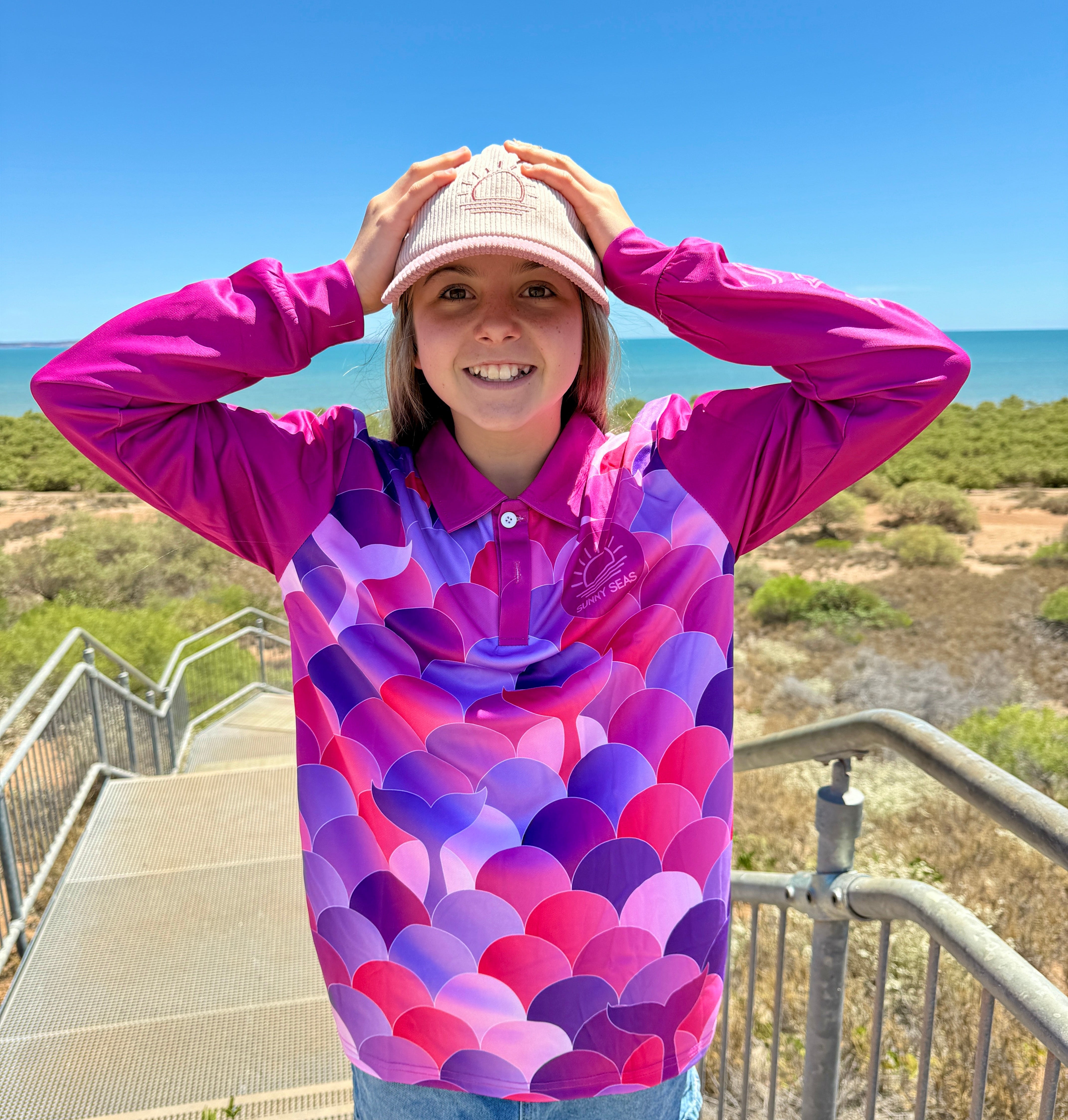 Salmon Pink Corduroy Caps