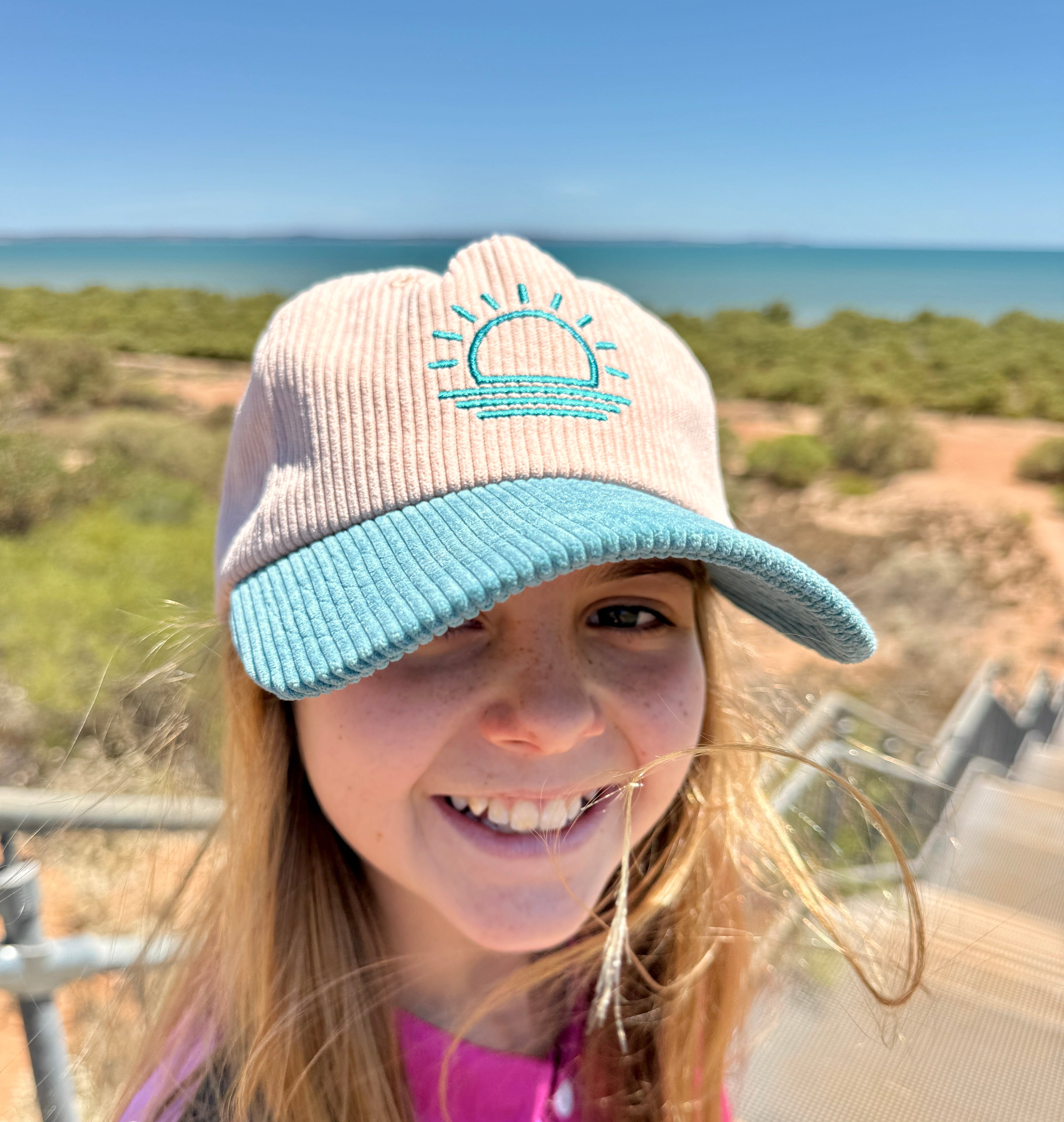 Ocean Blue Corduroy Caps