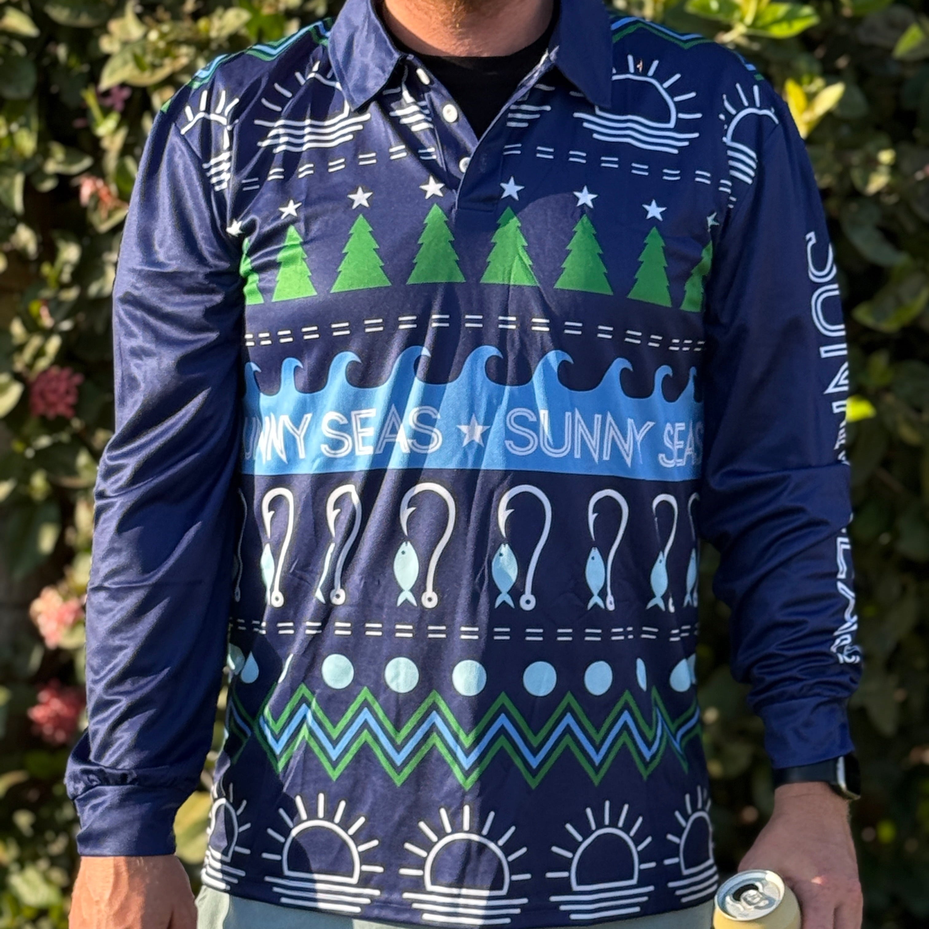 Blue Christmas Sweater Adventure Shirt