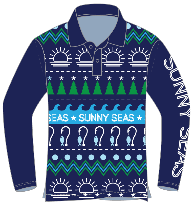 Kids Blue Christmas Sweater Adventure Shirt *PRE-ORDERS*